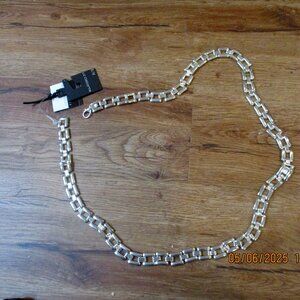 Liz Claiborne Chain Belt  S/M 37" LONG X 1/2" Wide Silver Tone  NWT 1990'S